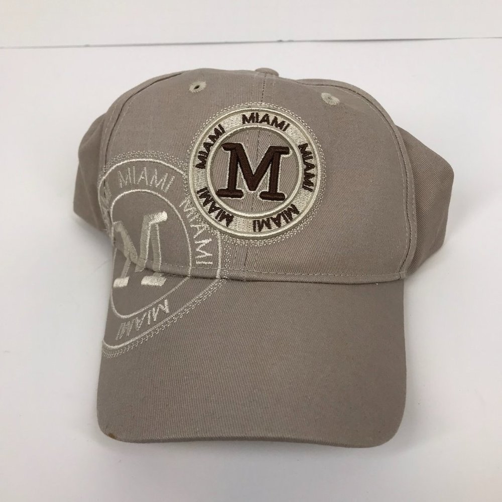 Robin Ruth MIAMI Tan Embroidered Logo Ball Cap hat